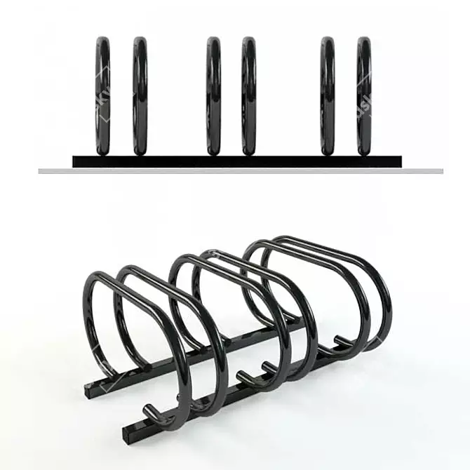  Metal Bike Rack: Exterior & Interior Public Use 3D model image 1