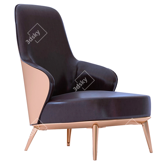 Modern Leather Bergeres: Minotti Leslie Armchair 3D model image 1