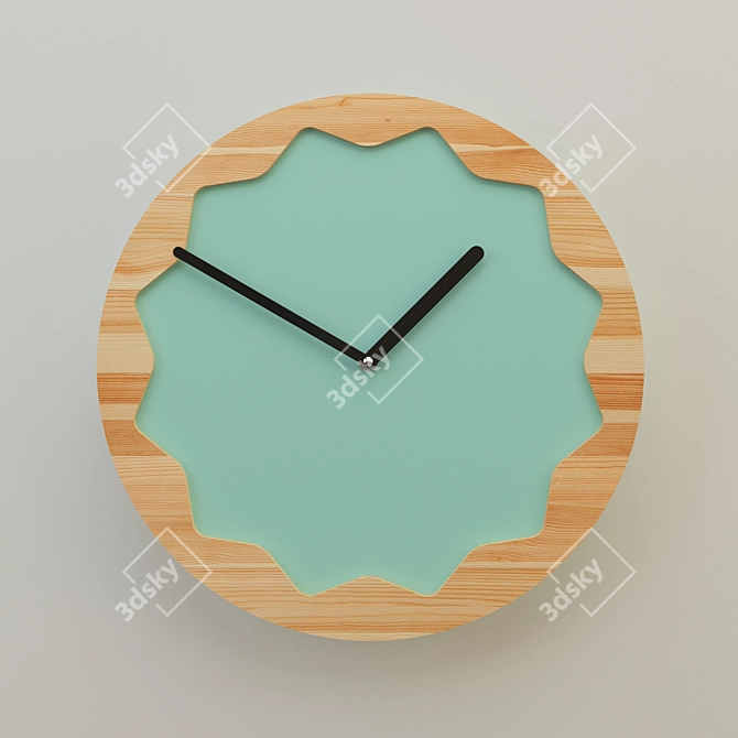 Vintage Wooden Wall Clock 3D model image 1