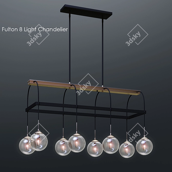 Savoy House Fulton Chandelier: Elegant Illumination 3D model image 1