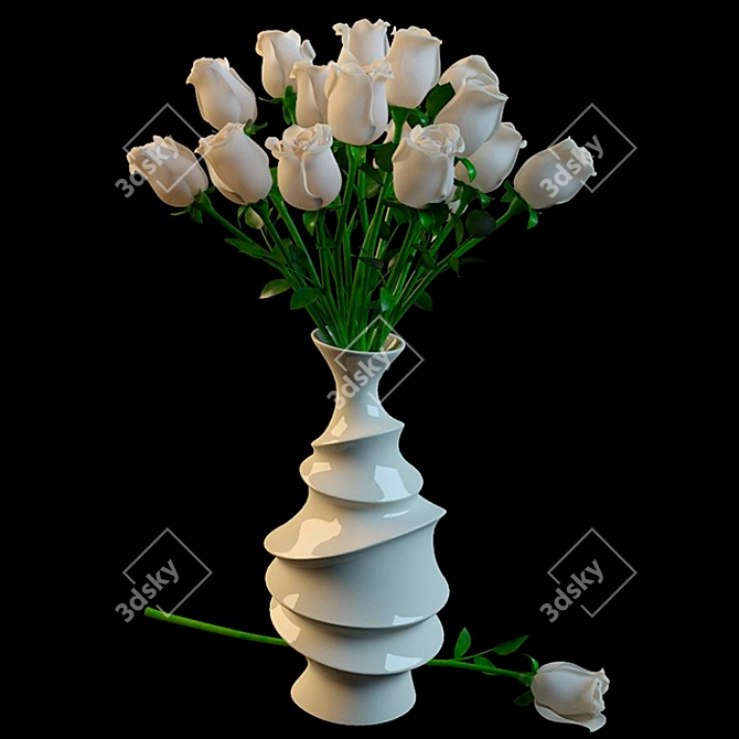 Blooming Beauty: Exquisite Roses 3D model image 1