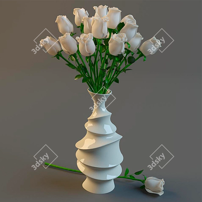 Blooming Beauty: Exquisite Roses 3D model image 2