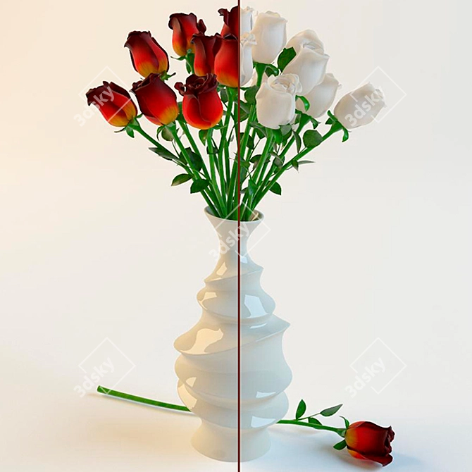 Blooming Beauty: Exquisite Roses 3D model image 3