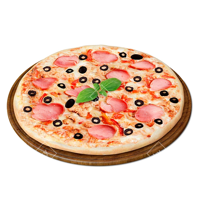 Bacon & Olive Pizza 3D model image 1