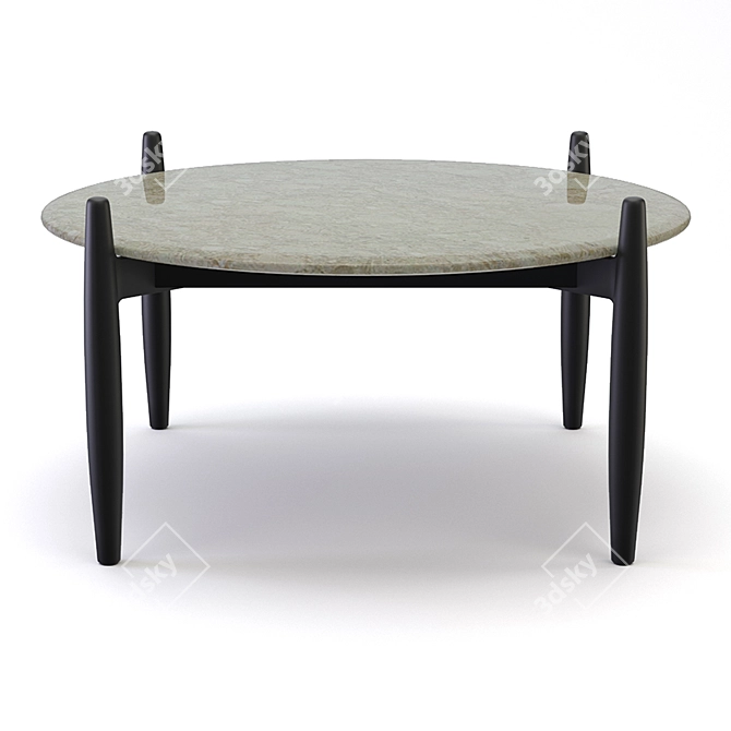 Sleek Marble Coffee Table 3D model image 1