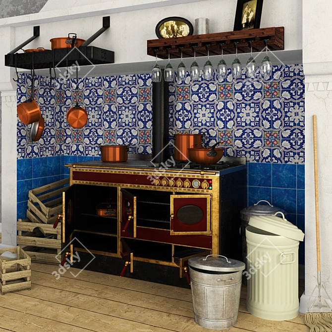 Classic Kitchen Essentials Set 3D model image 2