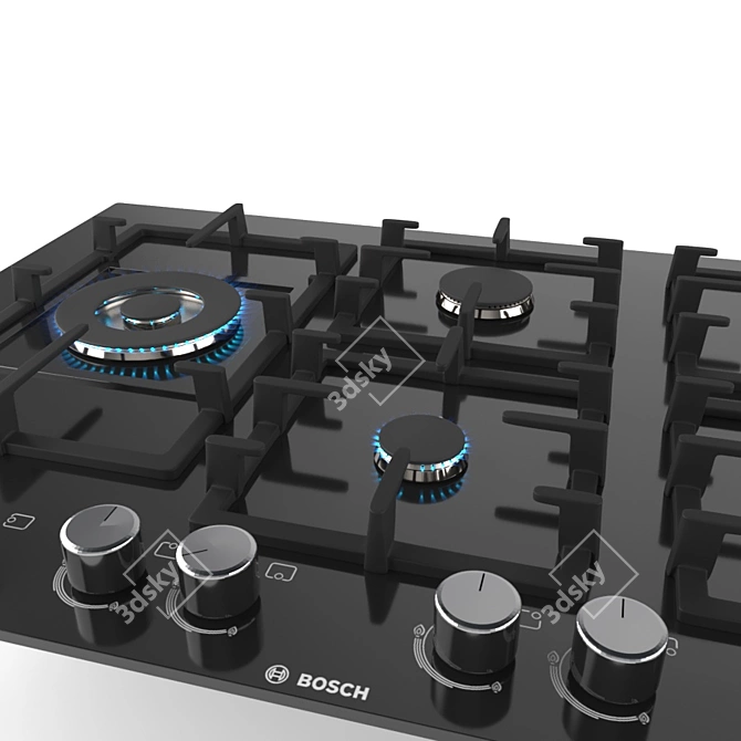 Bosch PPS816M91E: 5-Burner Gas Cooktop 3D model image 3