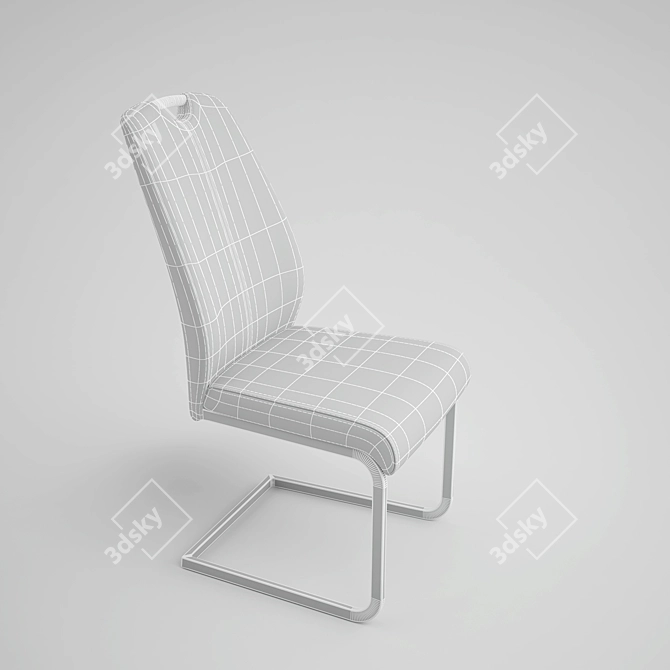 Sleek "Toyo" Chair - Leather & Chrome 3D model image 3
