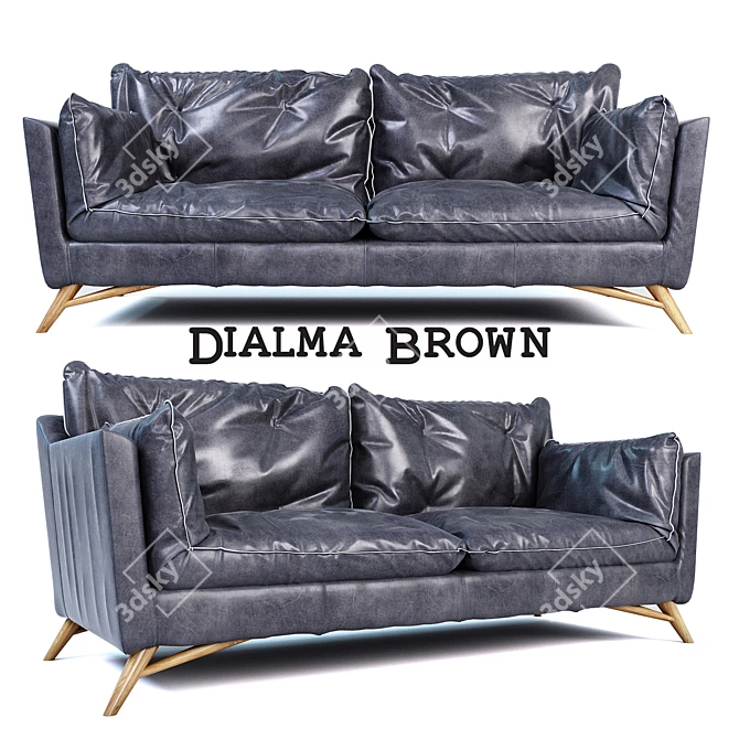 Contemporary Elegance: Dialma Brown Sofa 3D model image 1