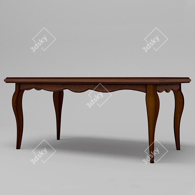 Minimalist Wooden Table 3D model image 1