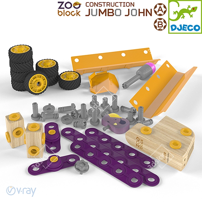 Build n' Play Toy Set 3D model image 2