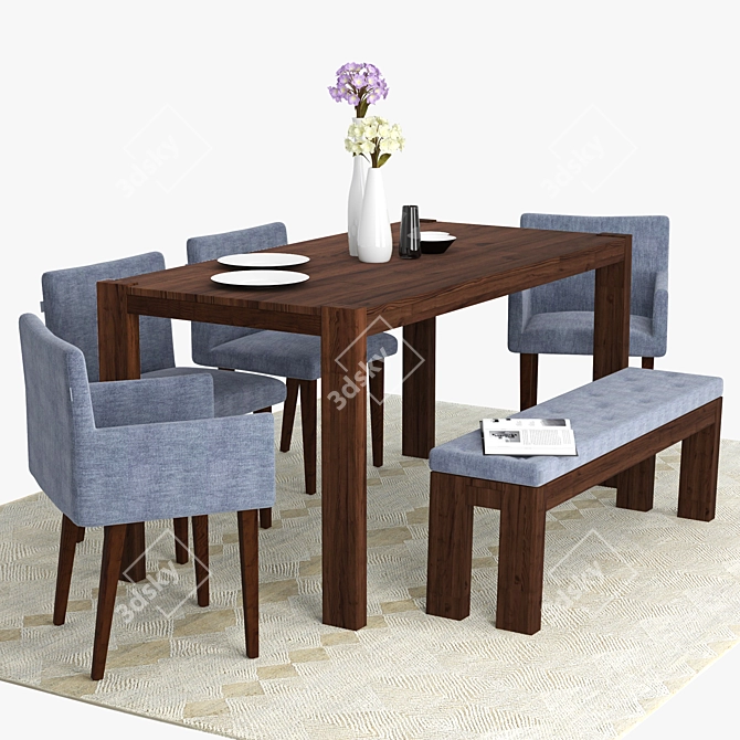Elegant Boerum Dining Table 3D model image 1