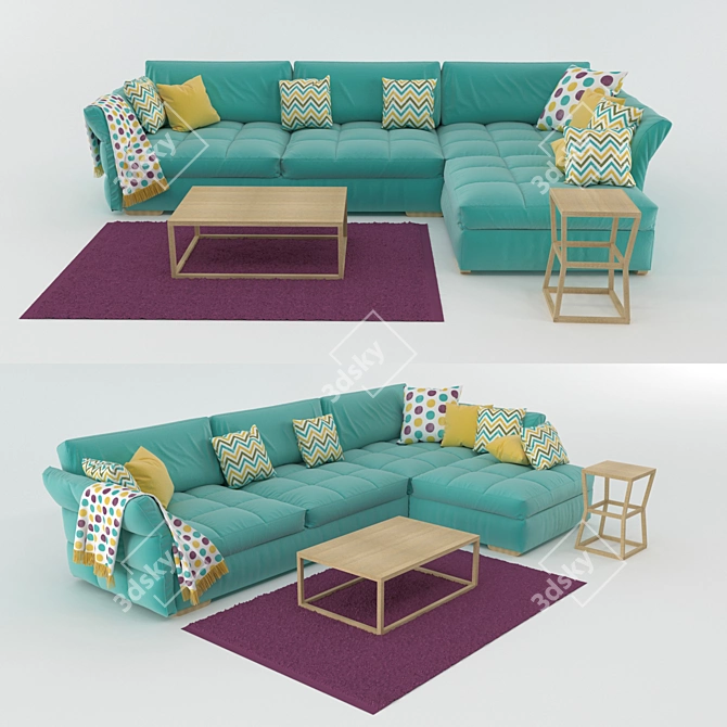 Lantana Corner Sofa: Elegant, Comfortable, and Stylish 3D model image 1
