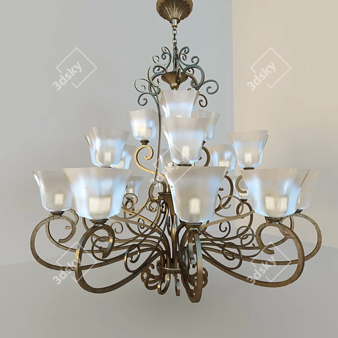 Grand Chandelier for Classic or Ethnic Interiors 3D model image 1