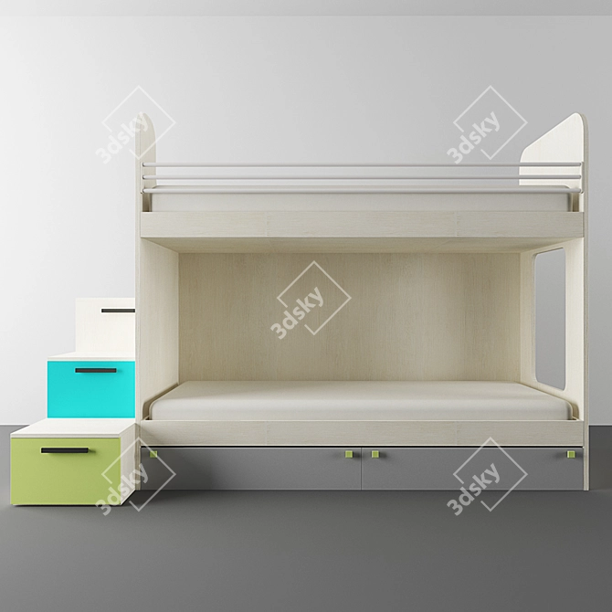 Modern Kids Furniture Set 3D model image 2