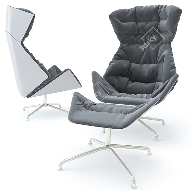 Sleek Thonet Lounge Chair 3D model image 1