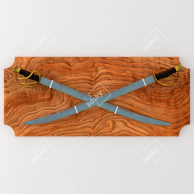 Elegant Sword Decoration 3D model image 1