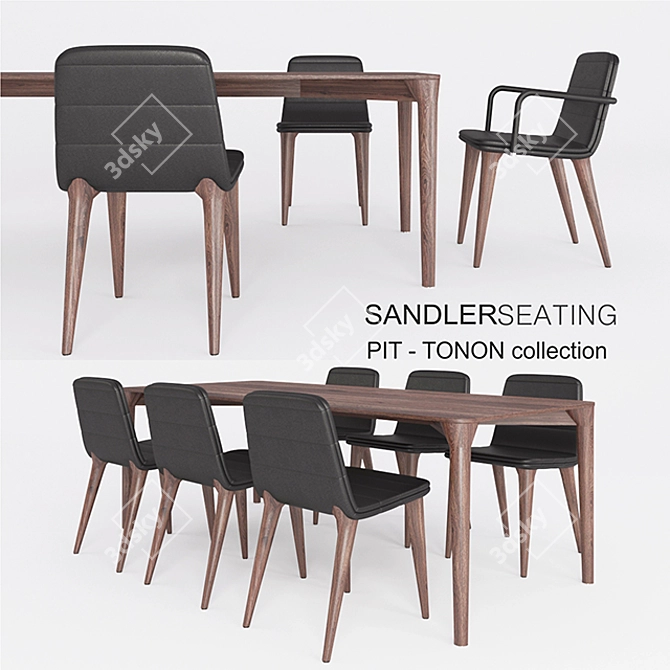 PIT Dining Set by Sandlerseating 3D model image 1