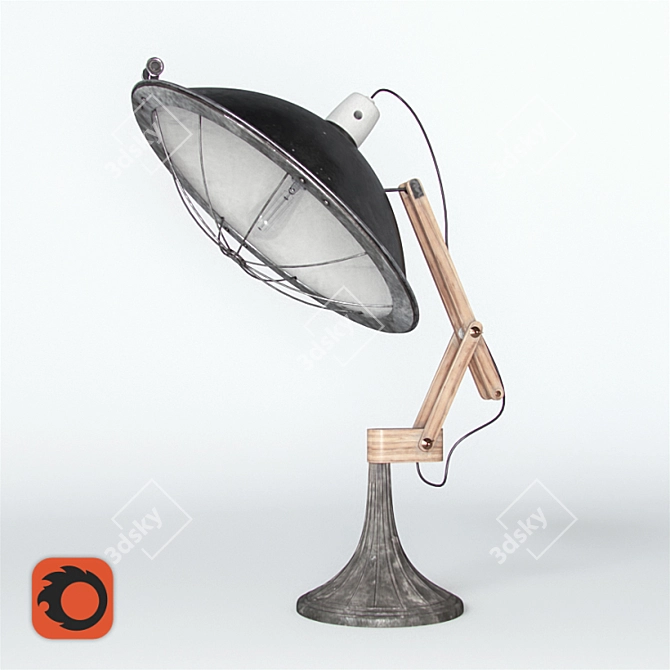 Industrial Loft Table Lamp 3D model image 1