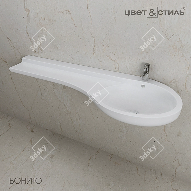 Elegant Bonito 170 Sink 3D model image 1