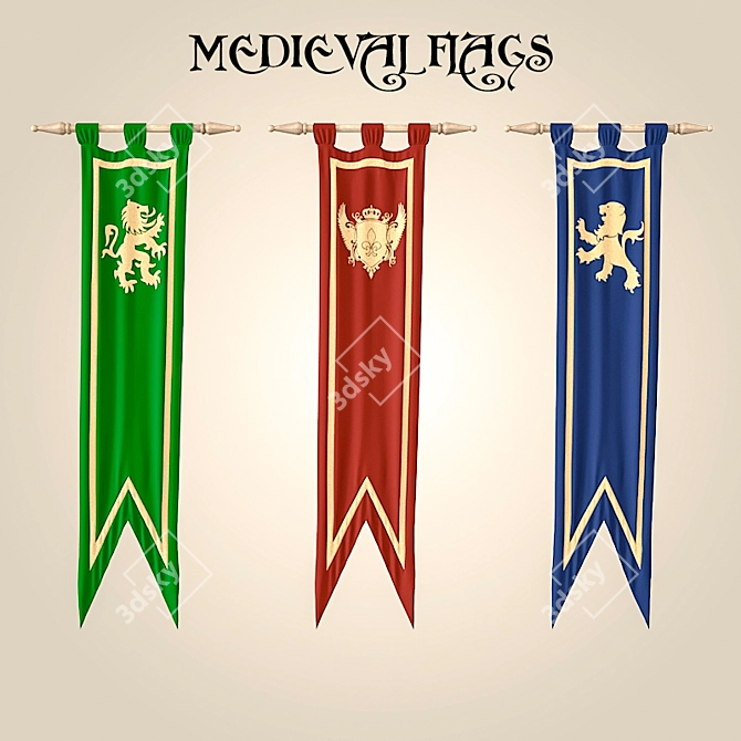 Medieval Banners of Power 3D model image 1