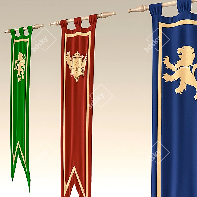 Medieval Banners of Power 3D model image 2