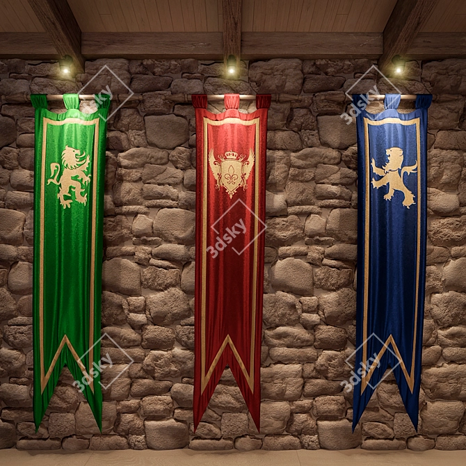 Medieval Banners of Power 3D model image 3