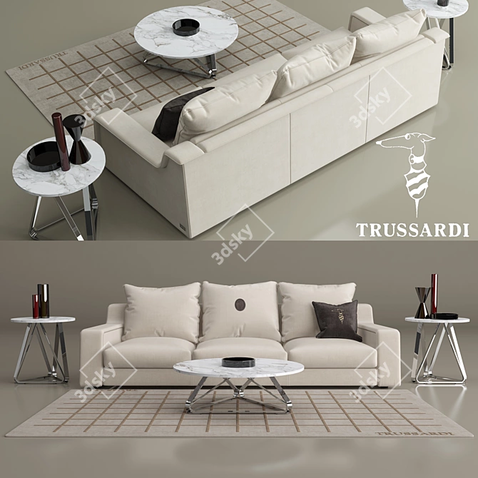 Luxury Trussardi Casa Sofas & Accessories 3D model image 1