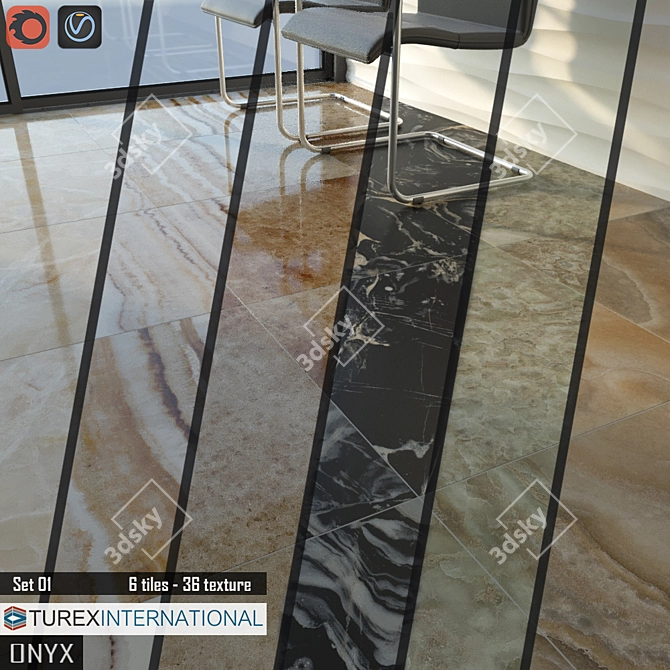 Onyx Tiles Set: TUREX INTERNATIONAL 3D model image 1