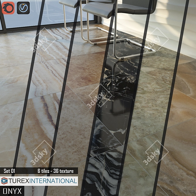 Onyx Tiles Set: TUREX INTERNATIONAL 3D model image 2