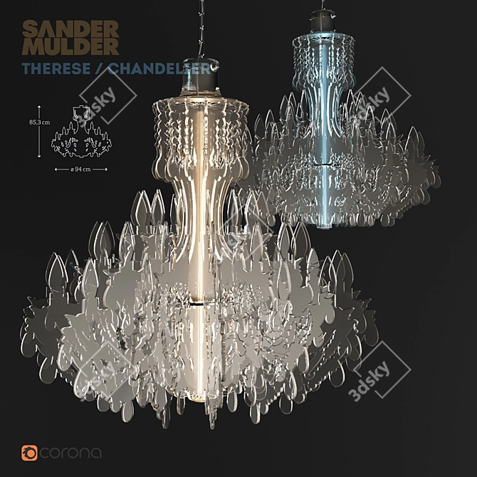 Therese Chandelier: Elegant Illumination by Sander Mulder 3D model image 1