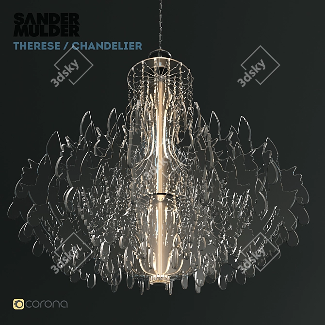 Therese Chandelier: Elegant Illumination by Sander Mulder 3D model image 2