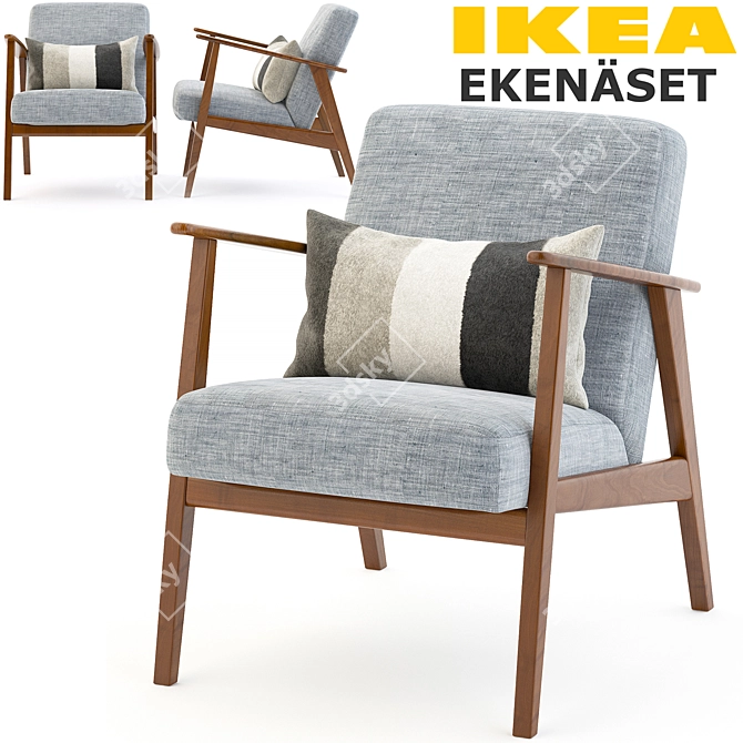 Elegant and Comfortable: IKEA EKENÄSET Chair 3D model image 1