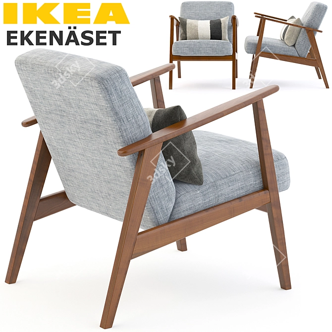 Elegant and Comfortable: IKEA EKENÄSET Chair 3D model image 2