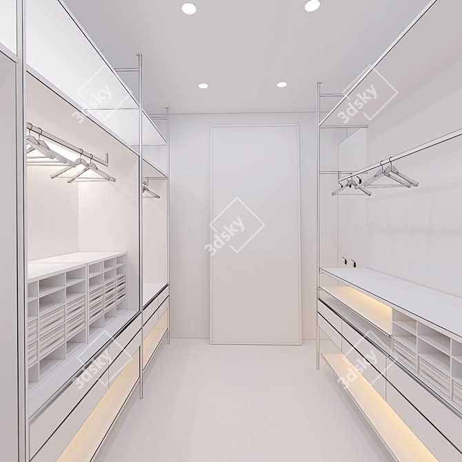 Mirror-Clad Wardrobe: Customizable Storage Solution 3D model image 3