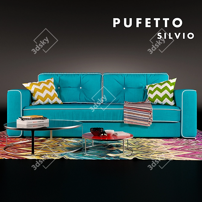 Pufetto Sofa Bed 1500x1950 - 2400x1070x900 mm 3D model image 1