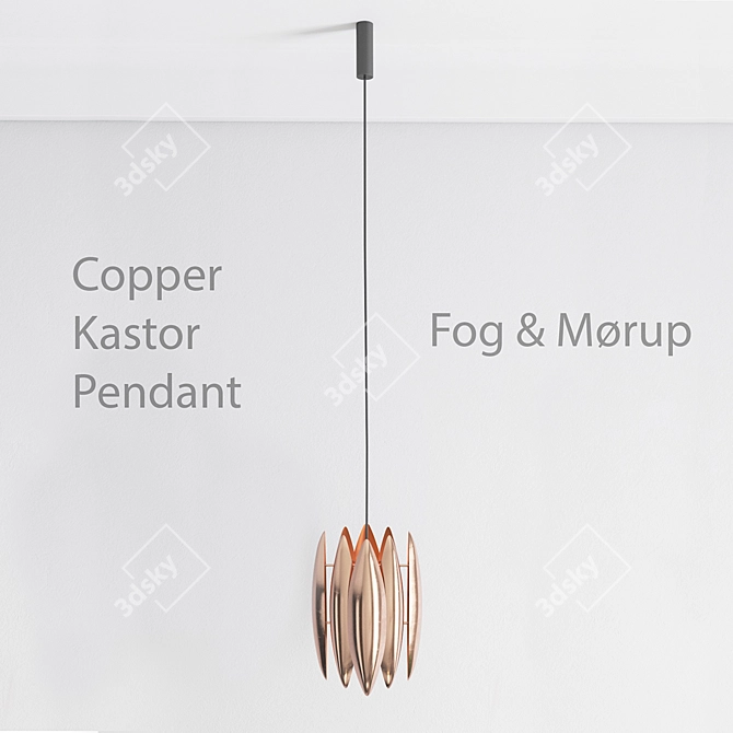 Vintage Copper Kastor Pendant 3D model image 1