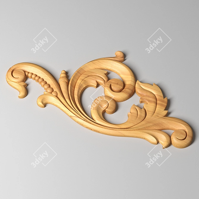 Elegant Carved Decor 3D model image 1