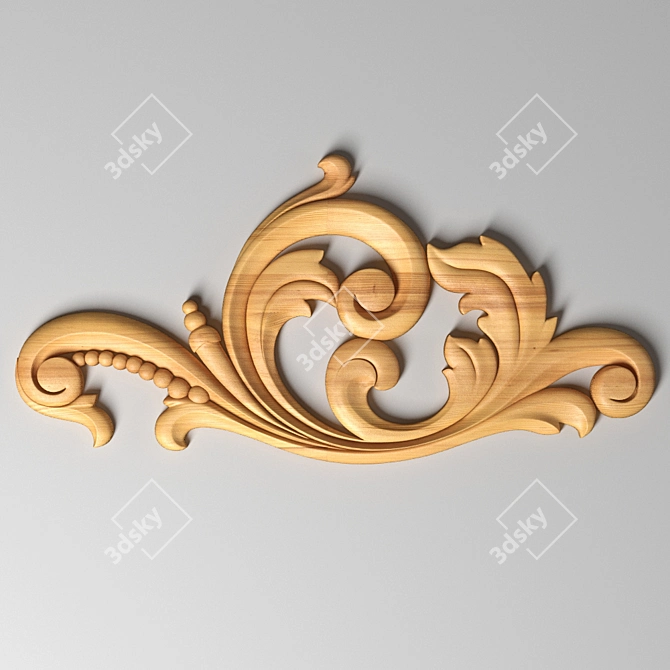 Elegant Carved Decor 3D model image 2