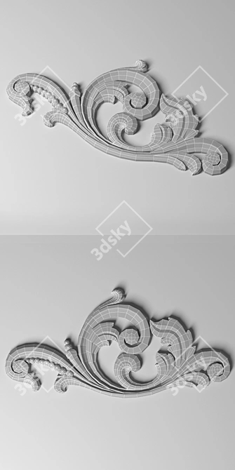 Elegant Carved Decor 3D model image 3