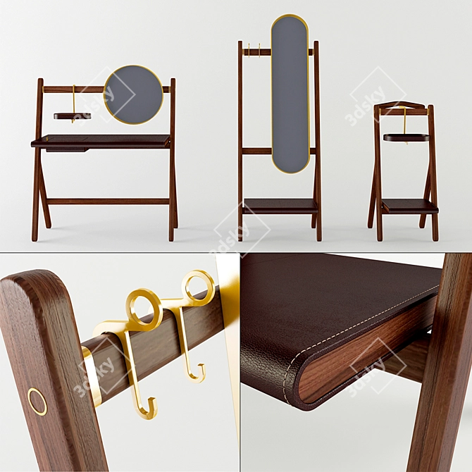 Elegant Cloakroom Set: REN "Poltrona Frau 3D model image 3