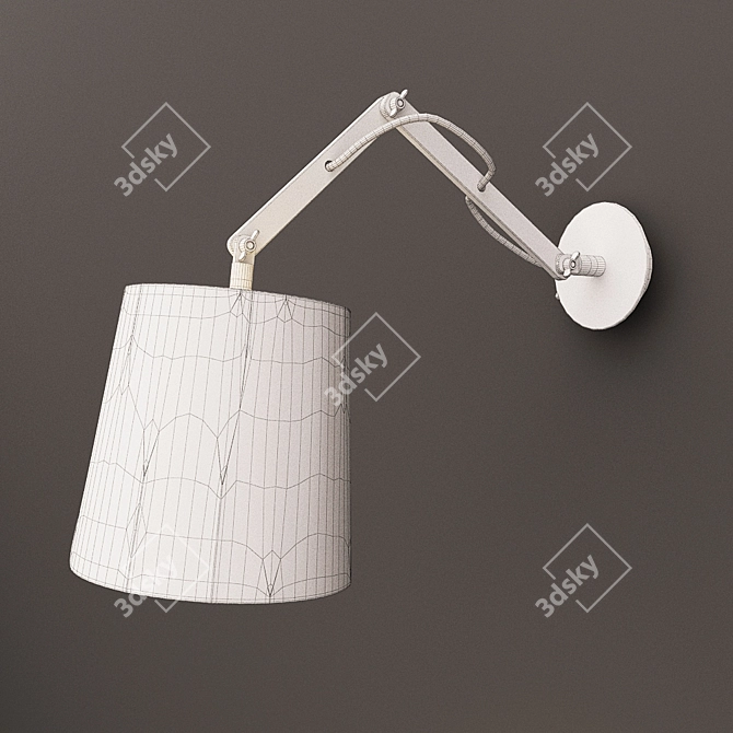 Whimsical Wood and Metal Sconce 3D model image 3