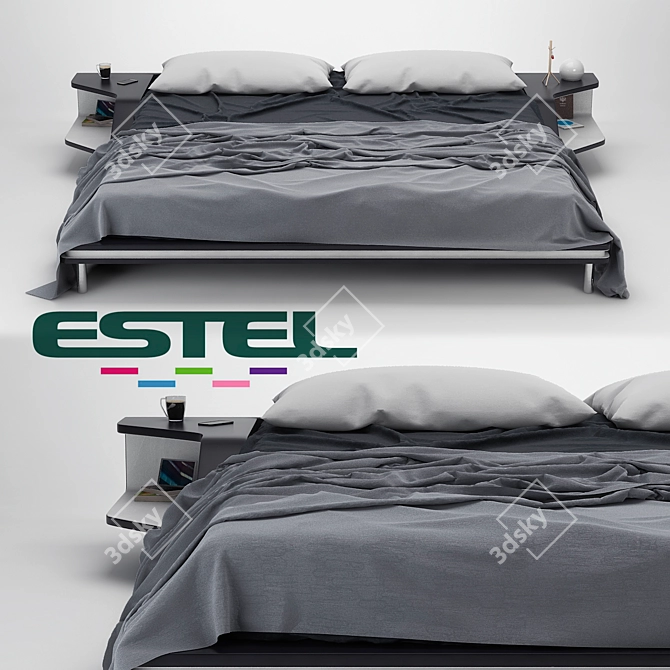 Modern Italian Bed Estel Ayrton - 860K Polys 3D model image 1