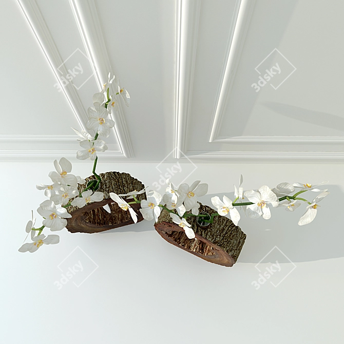 Elegant Orchid in Decorative Vase 3D model image 2