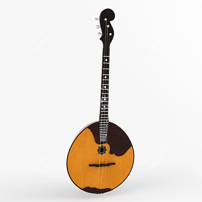 Tri-String Domra: Russian Folk Instrument 3D model image 1