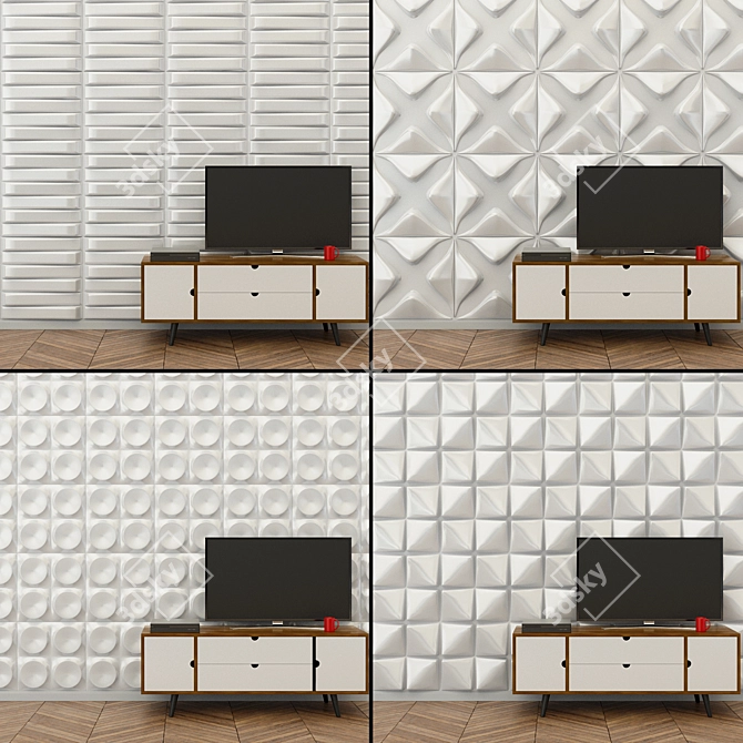 3D Panel Collection 2: Stunning Wall Decor 3D model image 2