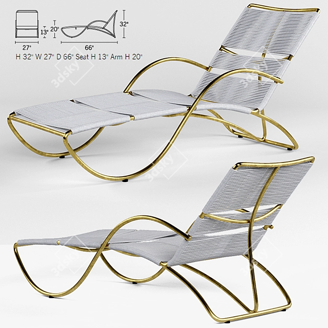 Walter Lamb Outdoor Icon Chaise 3D model image 1