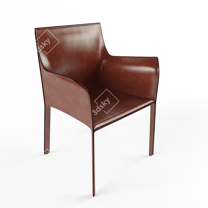 Elegant "Fino" Brown Chair 3D model image 1