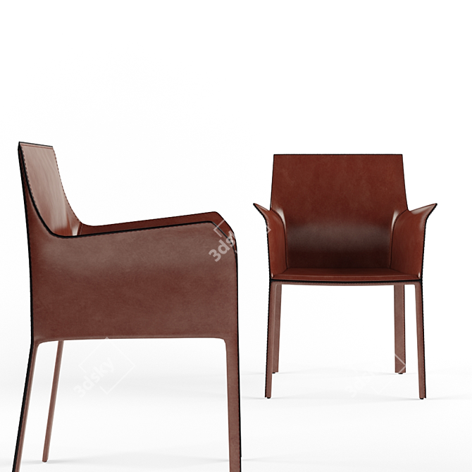 Elegant "Fino" Brown Chair 3D model image 3