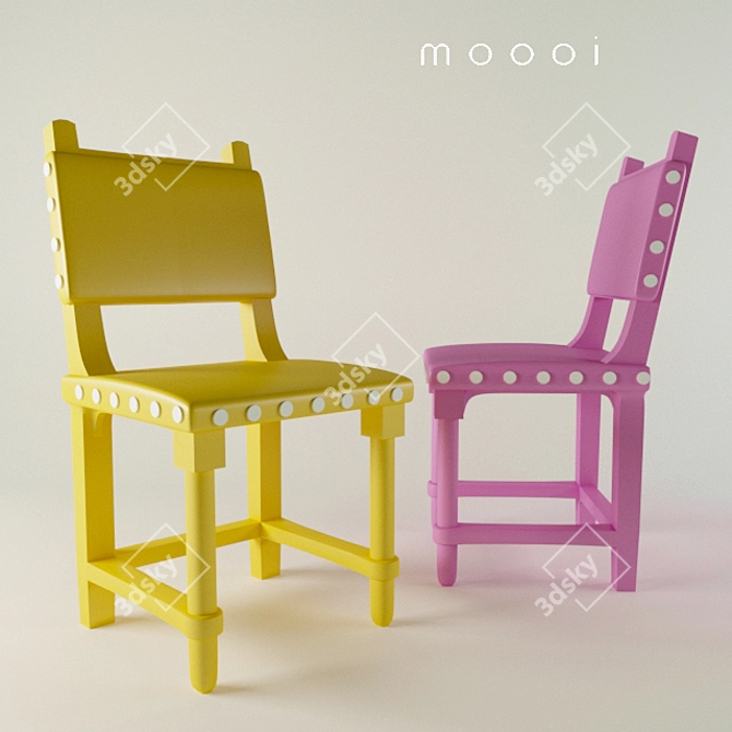 Modern Gothic Chair: Sleek & Sophisticated 3D model image 1